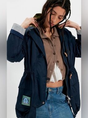 We the Free Captains Jacket NWOT navy combo